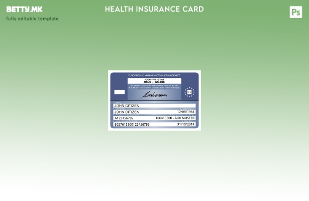 модерен стил Шаблон за европска картичка за здравствено осигурување Данска